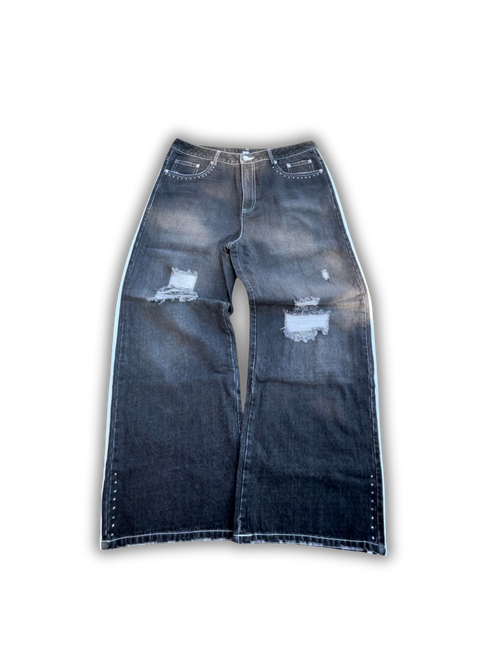 BAGGY JEANS - STRIPED